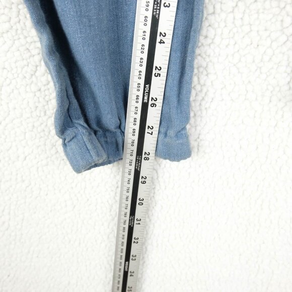 Madewell Joggers Womens Medium Blue Linen Blend Draw String Tapered Casual - Picture 8 of 10